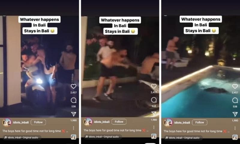 Viral Bule di Bali Berulah Nyeburin Motor Rental ke Kolam Renang, Warganet Geram: Harus Ganti Rugi!