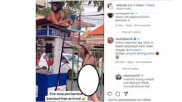 Viral Video 2 Bule Berbikini Mandi Bensin di Kios Pertamini