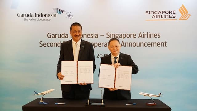 Garuda Indonesia dan Singapore Airlines Sepakat Perluas Kerja Sama Komersial