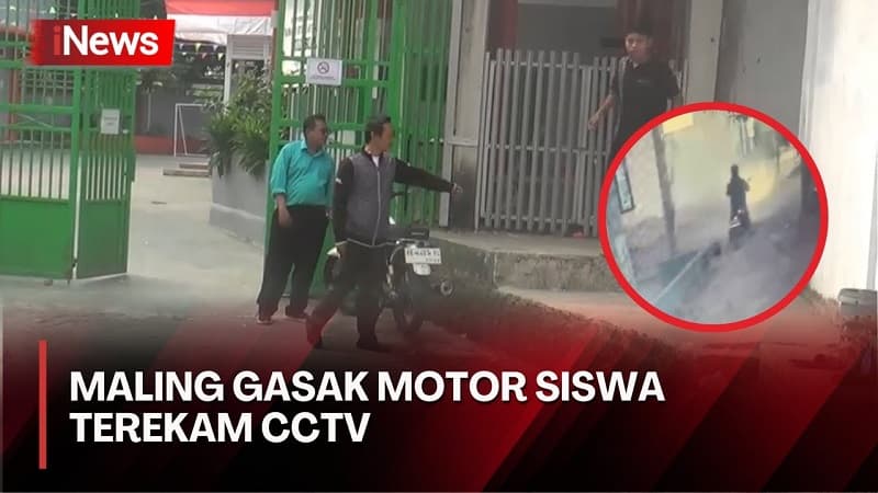 Aksi Maling Motor Siswa Terekam CCTV di Sekolah Parung Panjang Bogor