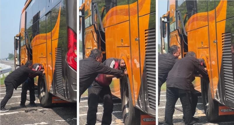 Viral Kepala Kru Bus Terjepit Ban di Jalan Tol, Netizen Bingung: Kok Bisa Ya? Viral Kepala Kru Bus Terjepit Ban di Jalan Tol, Netizen Bingung: Kok Bisa Ya?