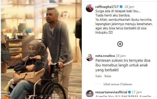 Dampingi Mami Amy yang Tengah Sakit, Raffi Ahmad: Surga Ada di Telapak Kaki Ibu