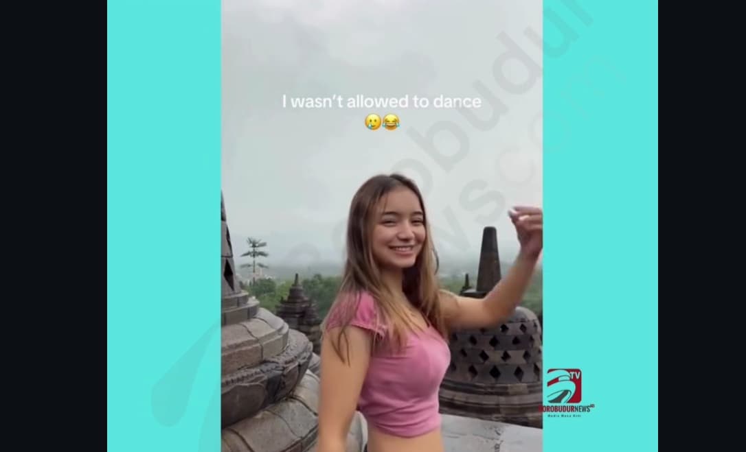 Viral! Wanita Pirang Joget-joget di atas Candi Borobudur, Pengelola Minta Take Down Videonya