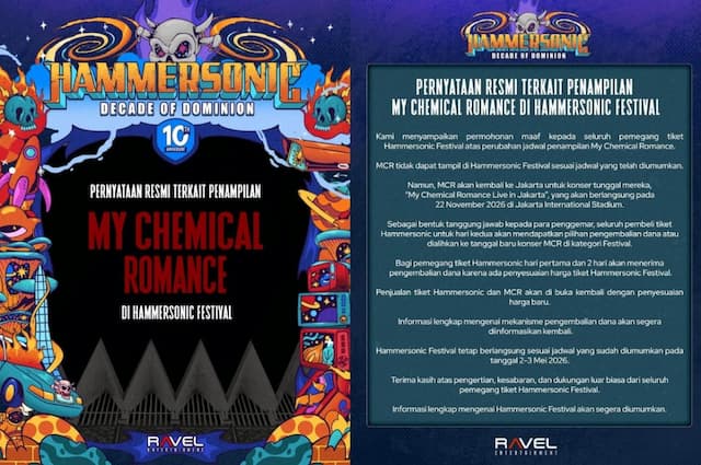 My Chemical Romance Batal Manggung di Hammersonic Festival 2026