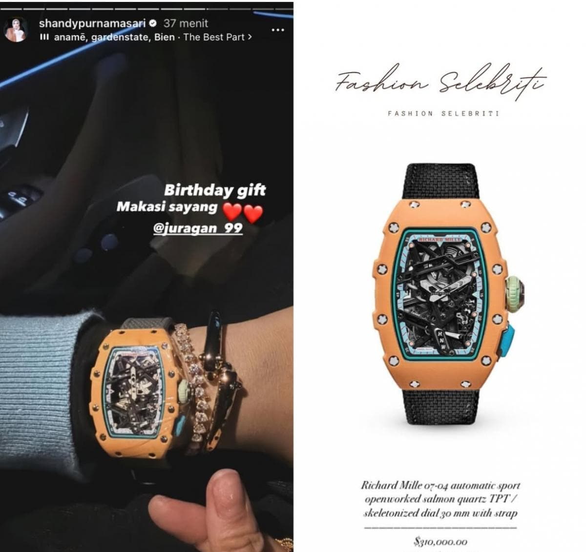 Shandy Purnamasari Dapat Hadiah Jam Tangan Mewah Harganya Rp5 Miliar, Netizen: Gak Curiga?