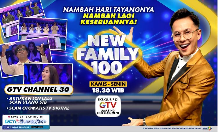 Hari Tayang Baru &amp; Spesial Bintang! New Family 100 GTV Siap Bikin Heboh dengan Keluarga Selebriti