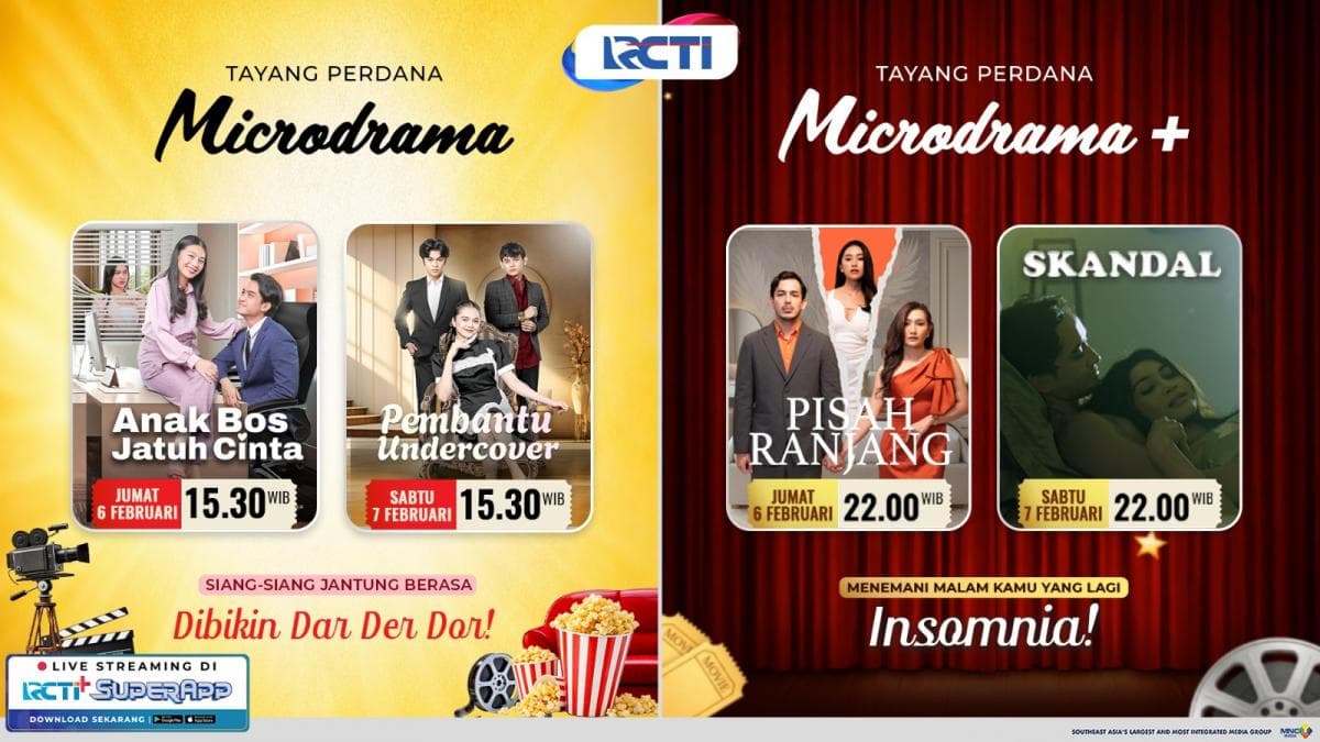 Kisah Cinta Terlarang hingga Skandal Kekuasaan, RCTI Suguhkan Microdrama &amp; Microdrama+ di Akhir Pekan