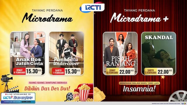 Kisah Cinta Terlarang hingga Skandal Kekuasaan, RCTI Suguhkan Microdrama &amp; Microdrama+ di Akhir Pekan