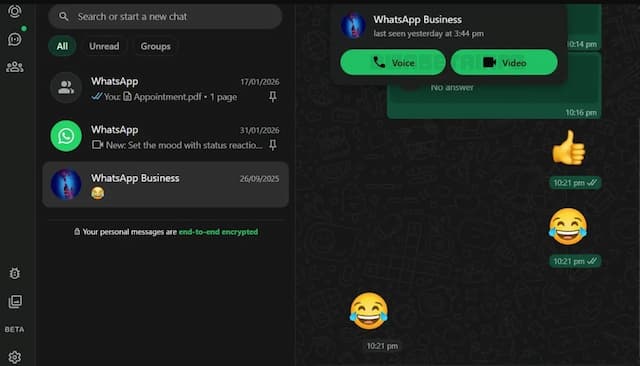 Meta Akan Perkenalkan Fitur Panggilan Suara dan Video di WhatsApp Web