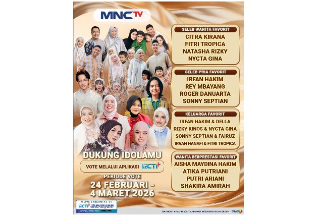 MNCTV Hadirkan Anugerah Cahaya Ramadan 2026, Irfan Hakim, Fitri Tropica hingga Natasha Rizky Masuk Daftar Nominasi