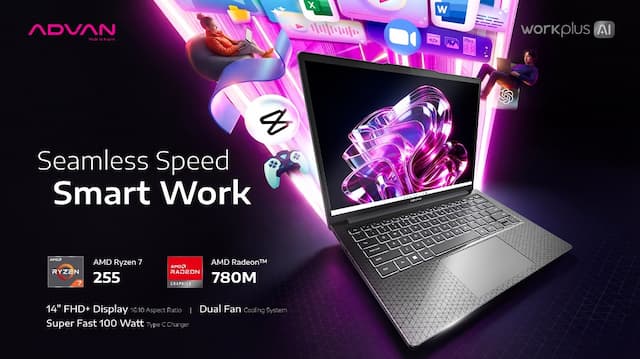 Advan Luncurkan Workplus AI, Laptop Performa Tinggi untuk Gaming dan AI