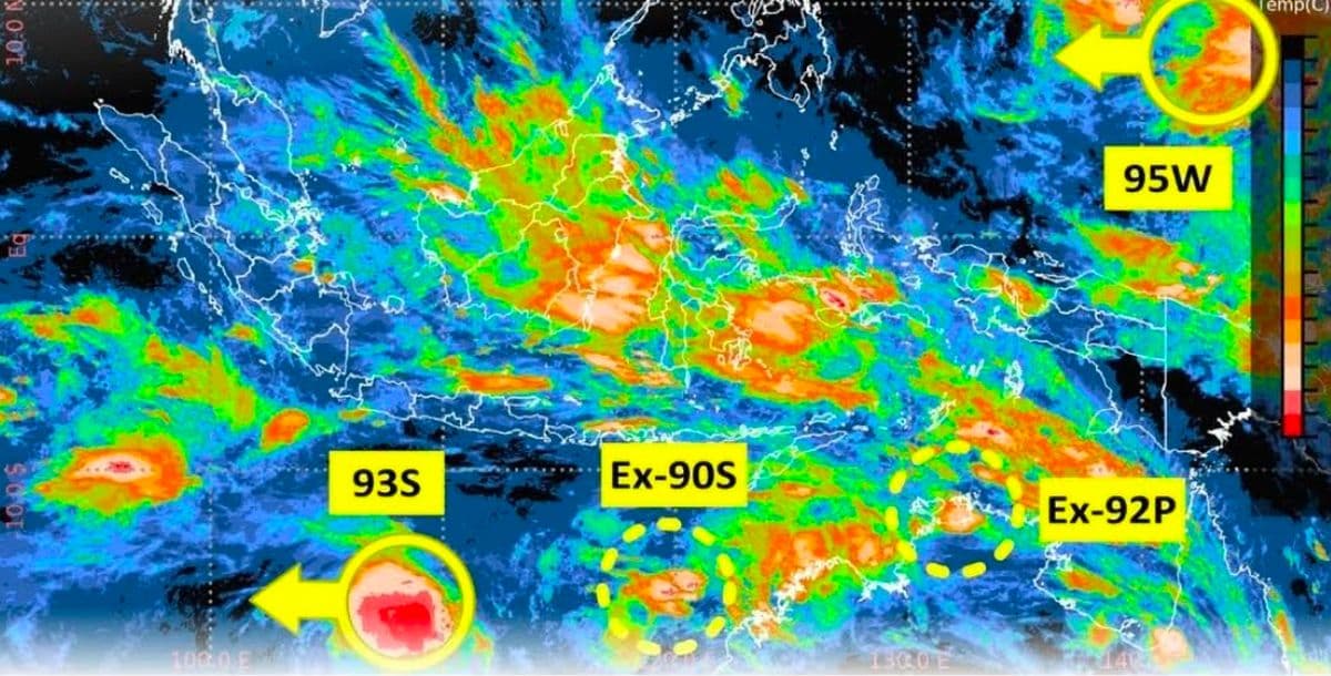 4 Bibit Siklon Tropis Terpantau di Sekitar Indonesia, Waspada Cuaca Ekstrem