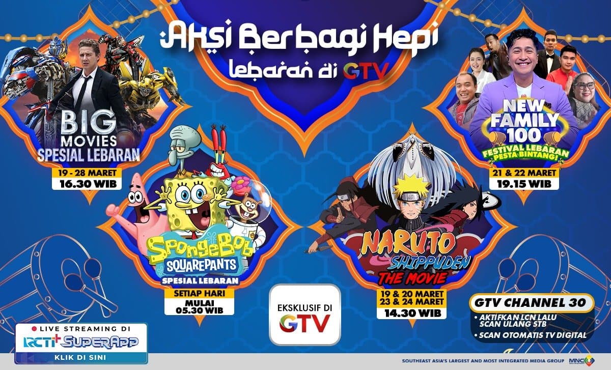 Sambut Lebaran, Ada Maraton Film Transformers hingga Pesta Bintang New Family 100 di GTV