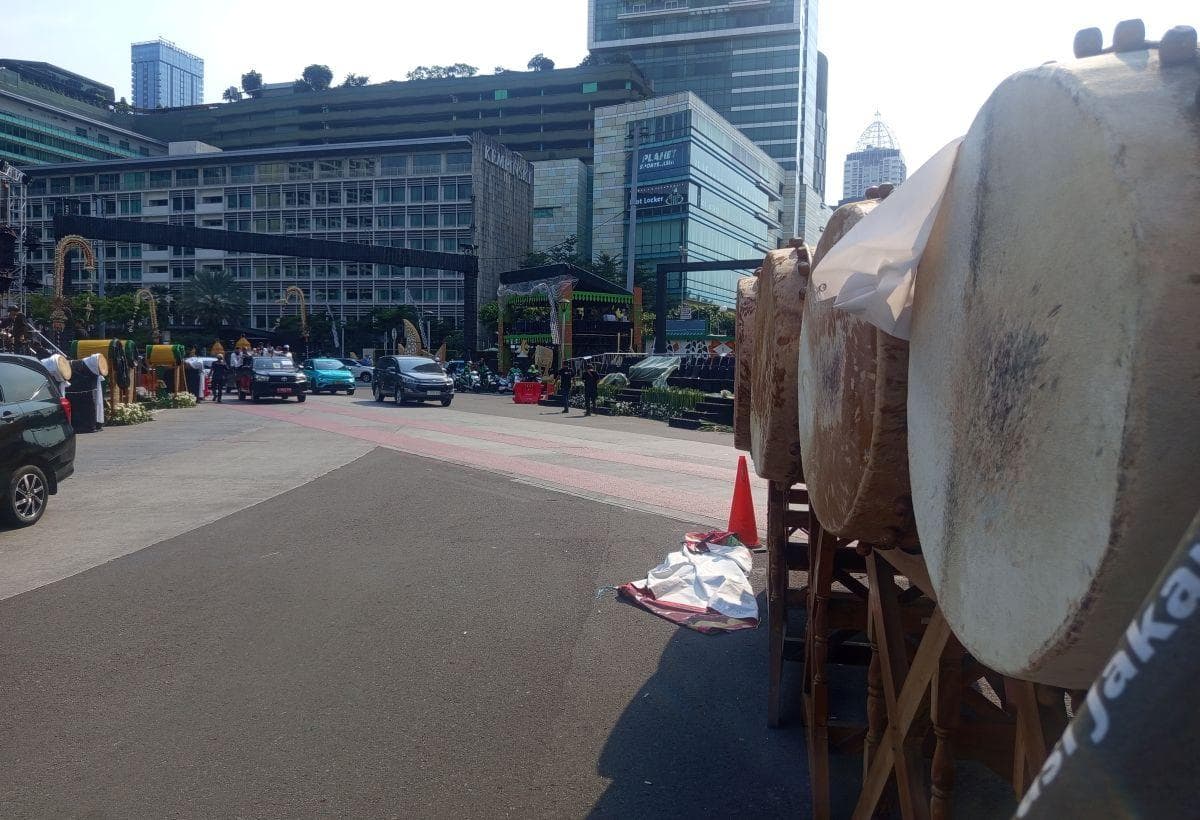 Malam Takbiran, Bundaran HI Dikelilingi Ribuan Bedug