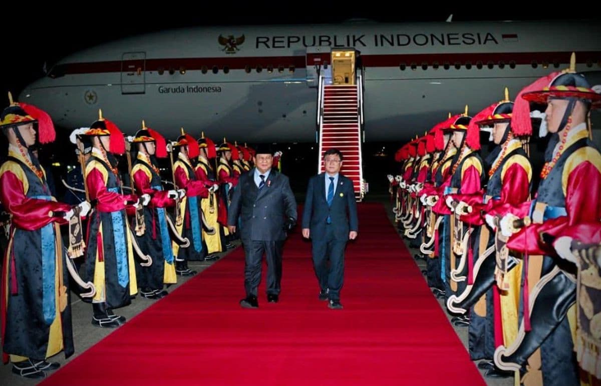 Tiba di Korea Selatan, Prabowo Disambut 21 Dentuman Meriam Salvo