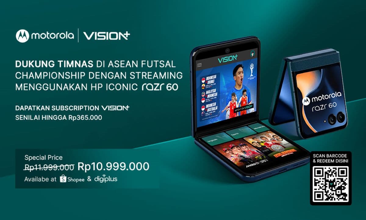 Pantau Jadwal Piala AFF Futsal 2026 di Vision+, Nonton Makin Praktik dengan Motorola Razr 60!