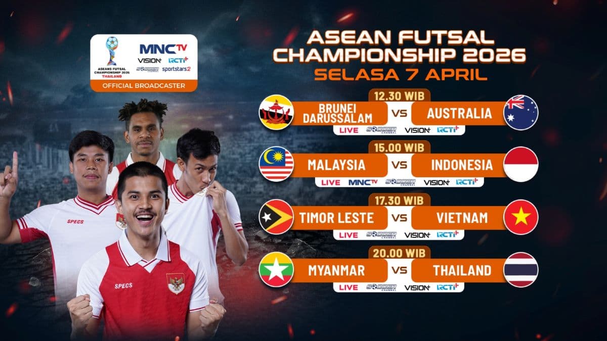 Jadwal Siaran Langsung Piala AFF Futsal 2026 Hari Ini: Ada Timnas Futsal Indonesia vs Malaysia!