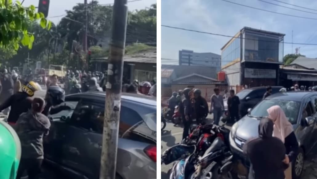 Viral Minibus Diamuk Massa Usai Tabrak Sejumlah Kendaraan di Joglo Jakbar