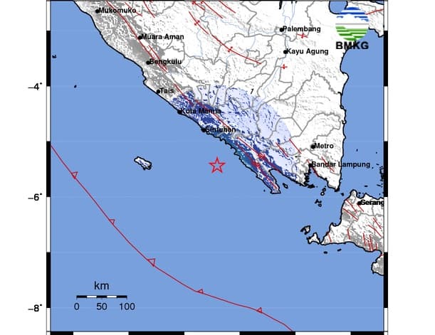 Gempa M4,7 Guncang Pesisir Barat Lampung