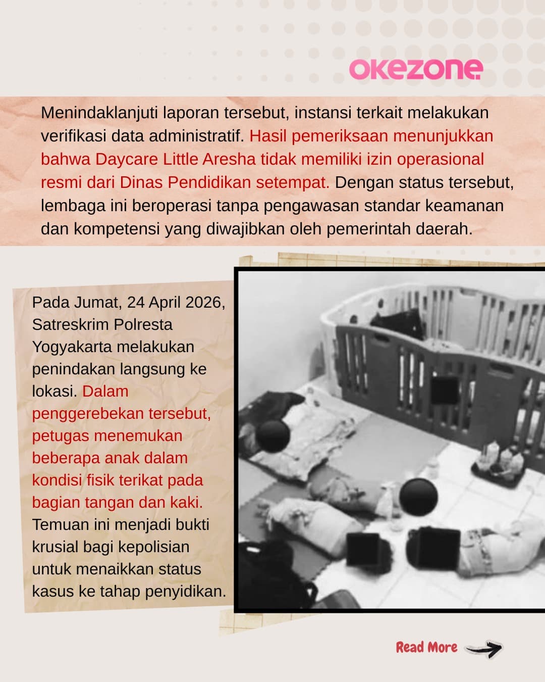 Orangtua Korban Daycare Jogja Menangis:Tangan dan Kaki Anak Saya Diikat Kencang!