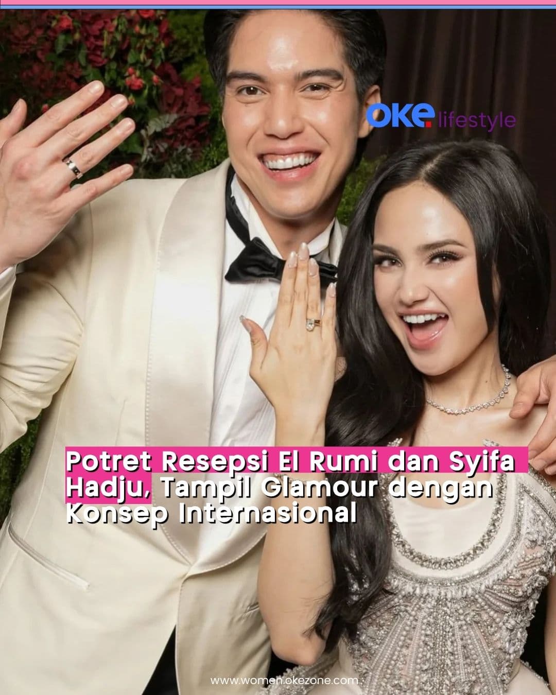 Potret El Rumi dan Syifa Hadju di Resepsi, Tampil Glamor dengan Konsep Internasional