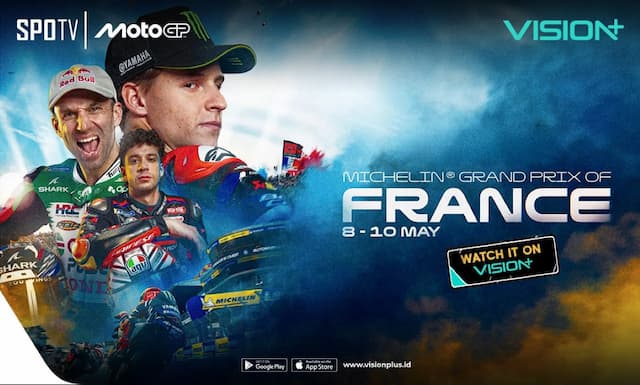 Jadwal dan Link Streaming MotoGP Prancis 2026, Live di Vision+!