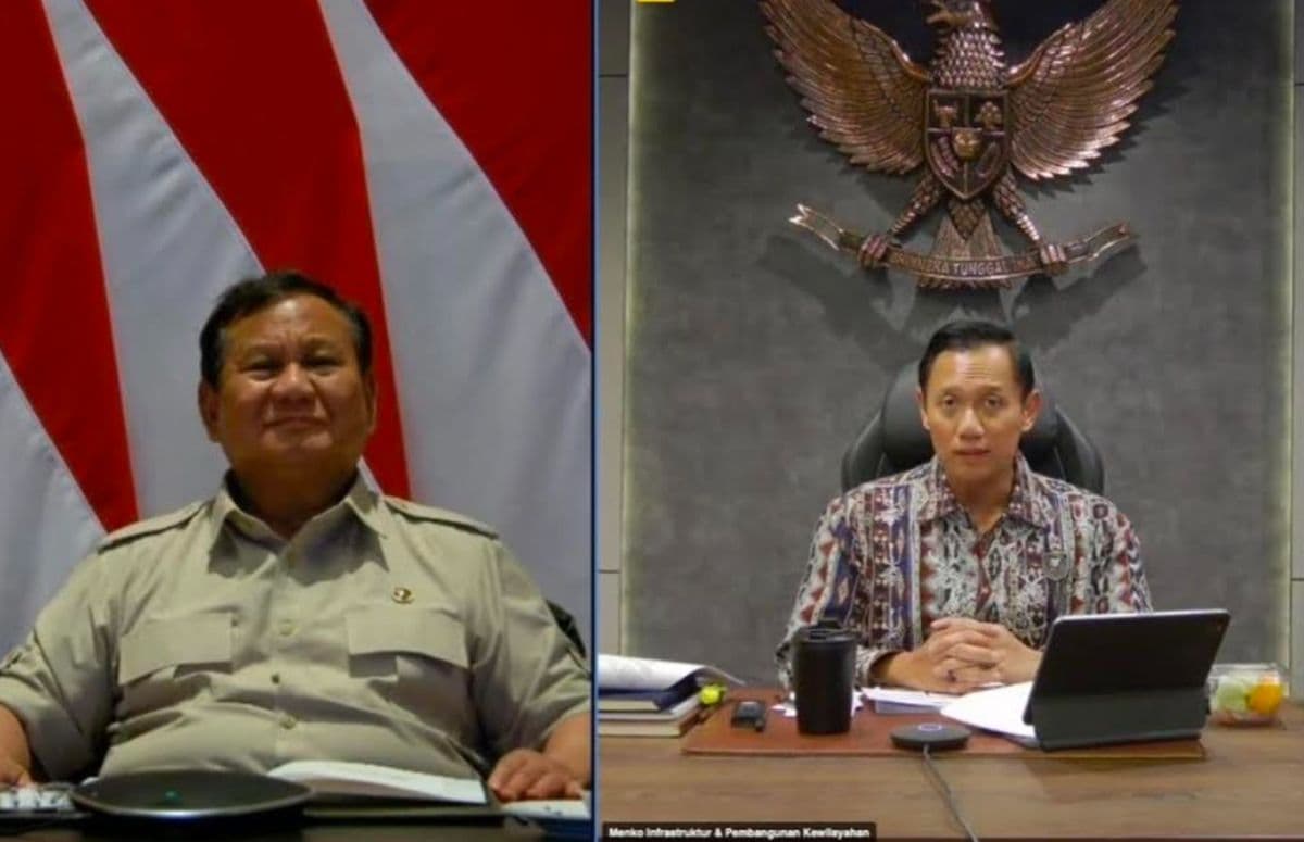 Prabowo Pimpin Ratas Virtual, Bahas Penyelamatan Pantura Jawa-Jaringan Kereta Api