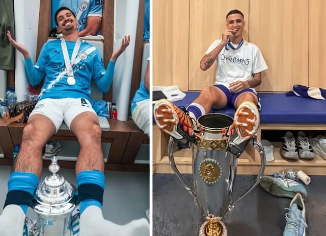 Kakak Adik Juara! Eliano Reijnders Tiru Gaya Tijjani Pamer Trofi Piala FA, dari Bandung untuk Manchester