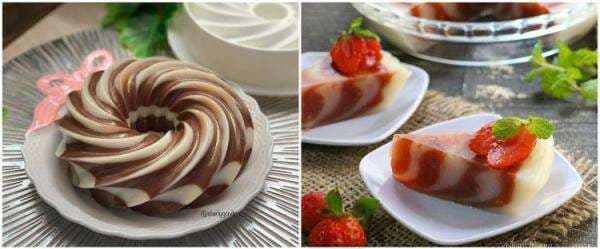 11 Cara membuat puding zebra, simpel, lembut, dan segar