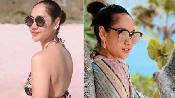 Tampilan ke Pantai ala BCL, Dress Transparan dengan Bikini Hitam Putih