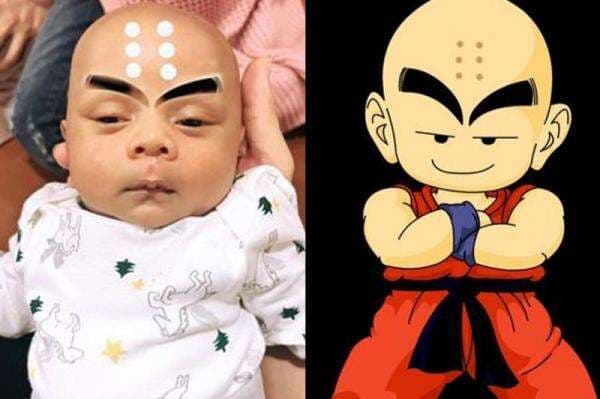 Rizky Billar Jahili Anak Sendiri, Baby L Jadi Sosok Krillin Sobat Goku di Dragon Ball