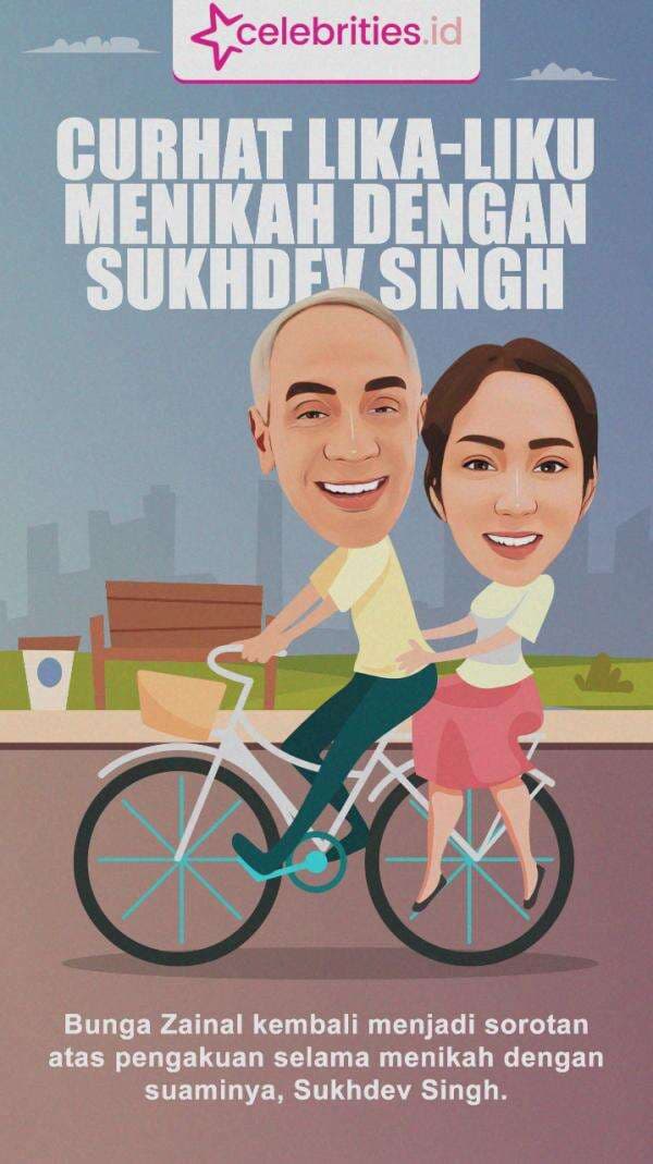 Infografis Bunga Zainal Curhat Lika-liku Menikah dengan Sukhdev Singh