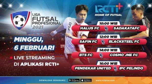 Jadwal Live Streaming RCTI Liga Futsal Profesional 2021, Minggu (6/2/2022)