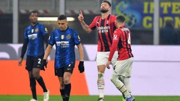 Hasil Pertandingan Liga Italia Inter Milan vs AC Milan: Giroud Jadi Pahlawan Rossoneri