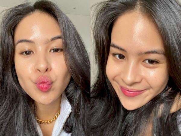 Penampilan Maudy Ayunda dengan Kulit Lembab Berpose Bibir Manyun, Dagu Lancipnya Jelas