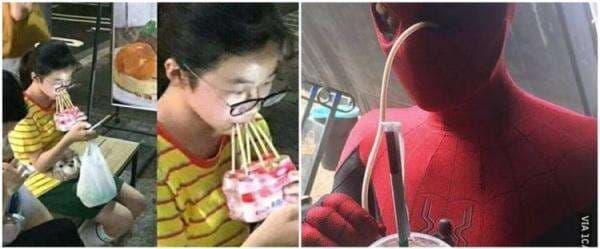 19 Momen lucu nyedot minuman ini bikin kamu nyengir kuda