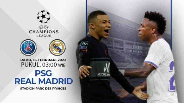 Link Live Streaming Liga Champions: PSG vs Real Madrid