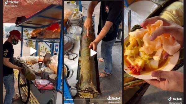 Viral Lontong Tiang Pancang Tanah Abang, Jadi Seporsi Lonsay Cuma Rp12 Ribu!