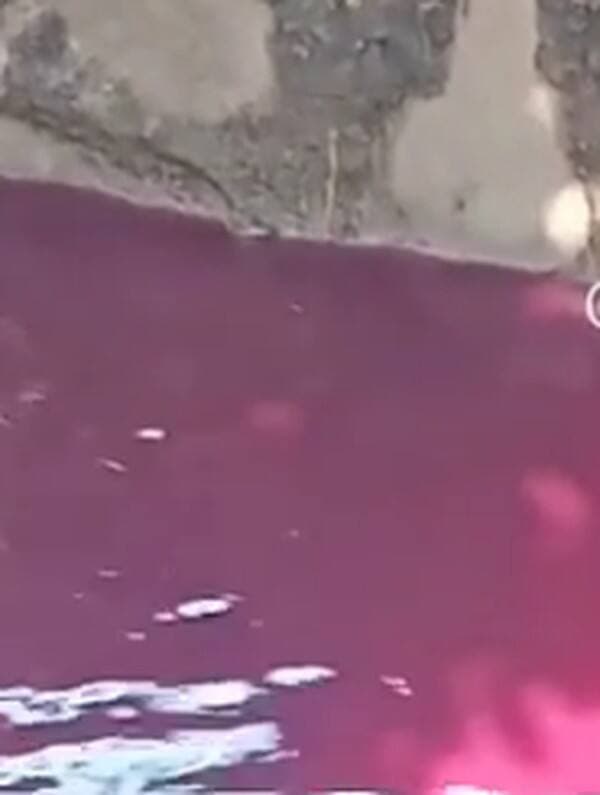 Air di Aliran Kali Bukit Tiara Tangerang Berwarna Merah; Ternyata Gara-gara Ini