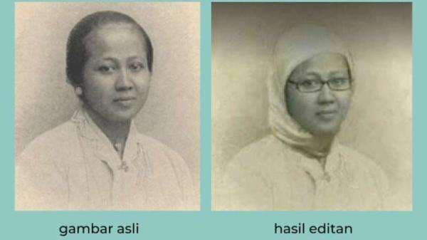 Heboh Foto RA Kartini Berhijab dan Berkaca Mata, Netizen: Ini Senjata untuk Hancurkan Bangsa