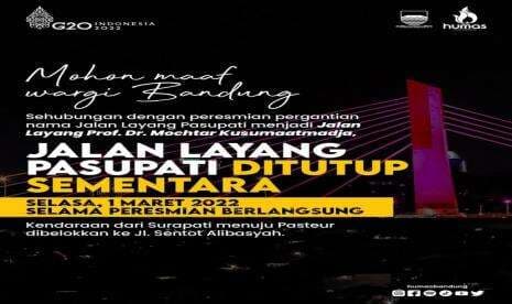 Peresmian Ganti Nama, Hari Ini Jembatan Layang Pasopati Akan Ditutup Peresmian Ganti Nama, Hari Ini Jembatan Layang Pasopati Akan Ditutup