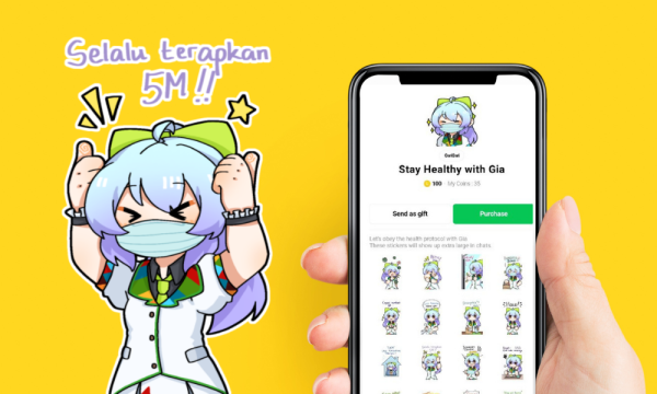 Lawan COVID-19, GwiGwi Rilis LINE Big Sticker ‘Stay Healthy With Gia’ Yang Menggemaskan