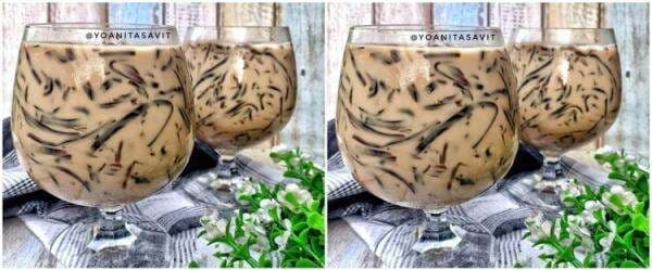 Cara membuat es cincau susu, simpel, enak, cuma 2 langkah