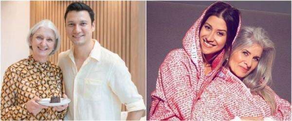 Potret kebersamaan 11 seleb bareng ibu bule, punya paras mirip