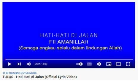 Fii Amanillah Bisa Jadi Kalimat Pengganti Ucapan Hati-Hati di Jalan Seperti Lagu Terbaru Tulus