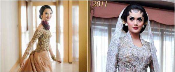 Gaya anggun 11 seleb kenakan kebaya Anne Avantie saat menikah