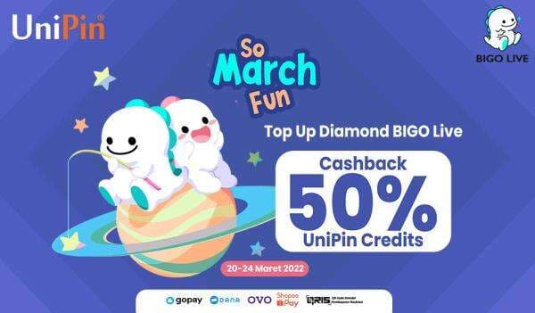 So March Fun! Beli BIGO Live Gift Card di UniPin Cashback 50% UniPin Credits So March Fun! Beli BIGO Live Gift Card di UniPin Cashback 50% UniPin Credits