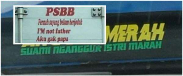 7 Singkatan lucu di belakang truk ini bikin semringah