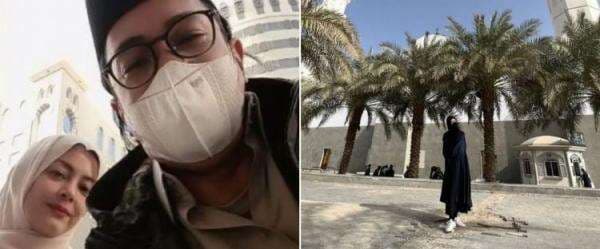 7 Momen Lulu Tobing perdana jalani umroh, penampilannya bikin adem