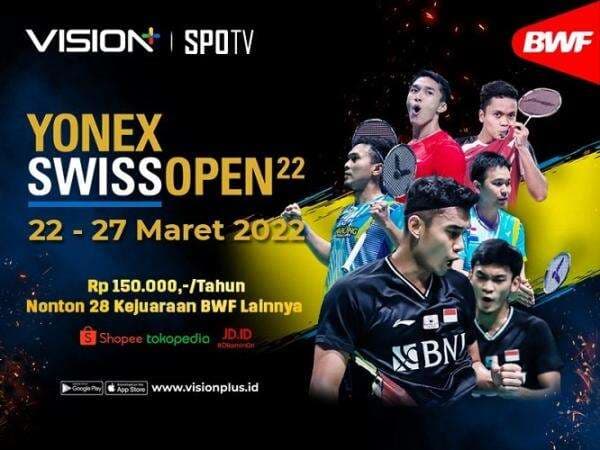 Dukung Wakil Indonesia di Turnamen BWF World Tour Swiss Open 2022, Live via Vision+ Dukung Wakil Indonesia di Turnamen BWF World Tour Swiss Open 2022, Live via Vision+